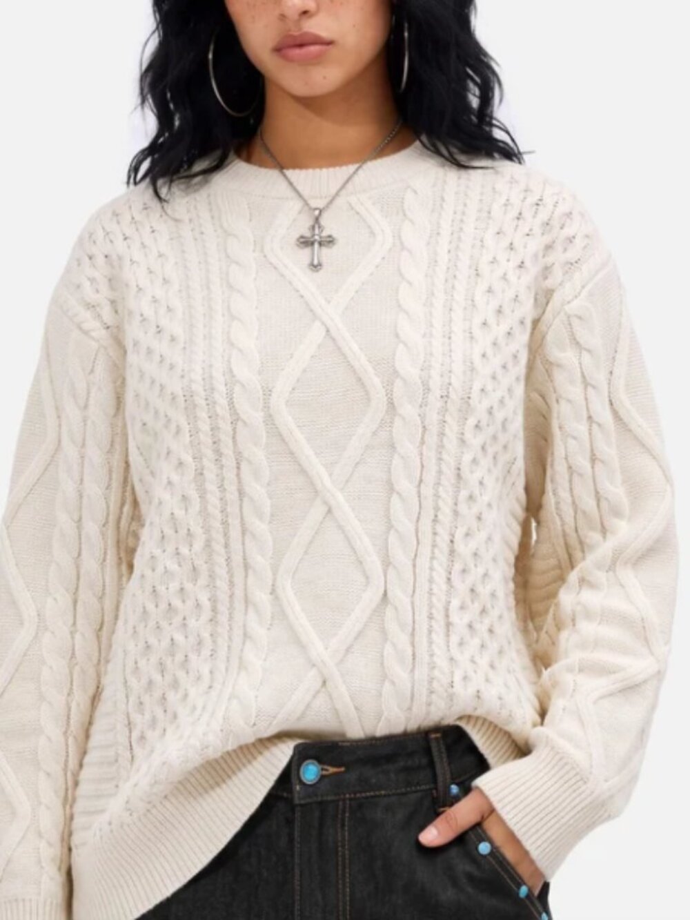 Aelfric Eden Retro 90s Cable Knit Sweater XL NWT